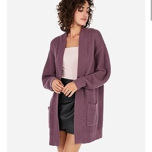Express Purple Wedge Open Cardigan